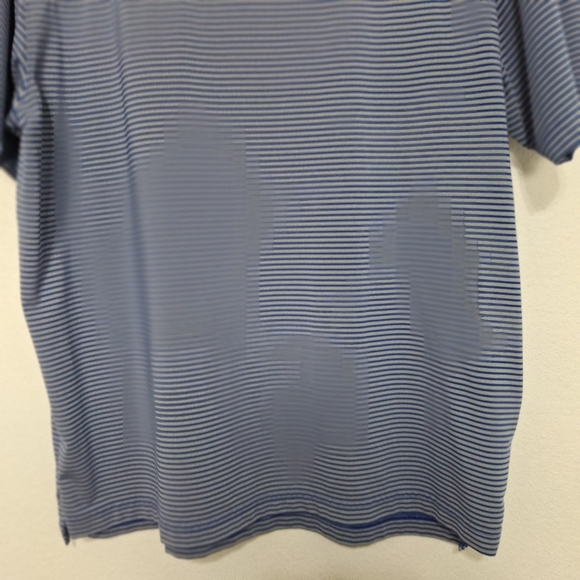 Under Armour Gorpcore HeatGear Men’s Blue Gray Striped Polo Shirt Size Large - Picture 3 of 11